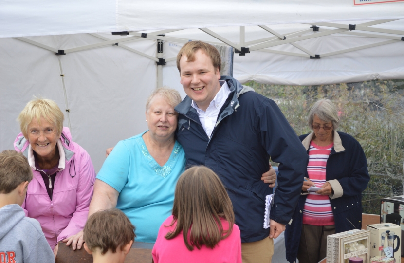 William tries his luck on the Tombola stall